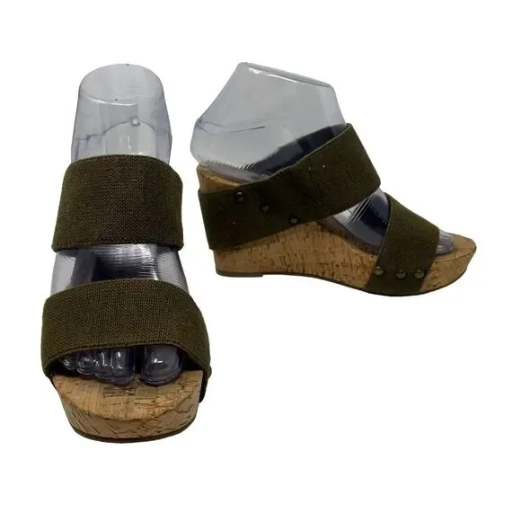 Lucky Brand Magnolia Double Strap Cork Wedge Platform Sandals US 6 - Picture 1 of 10